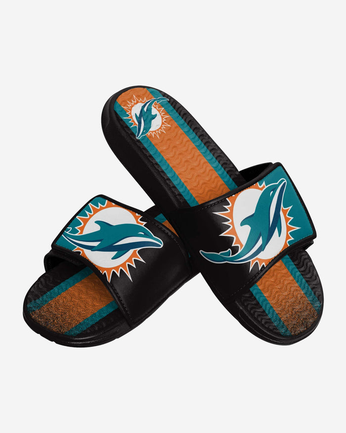 Miami Dolphins Team Stripe Gel Slide FOCO - FOCO.com