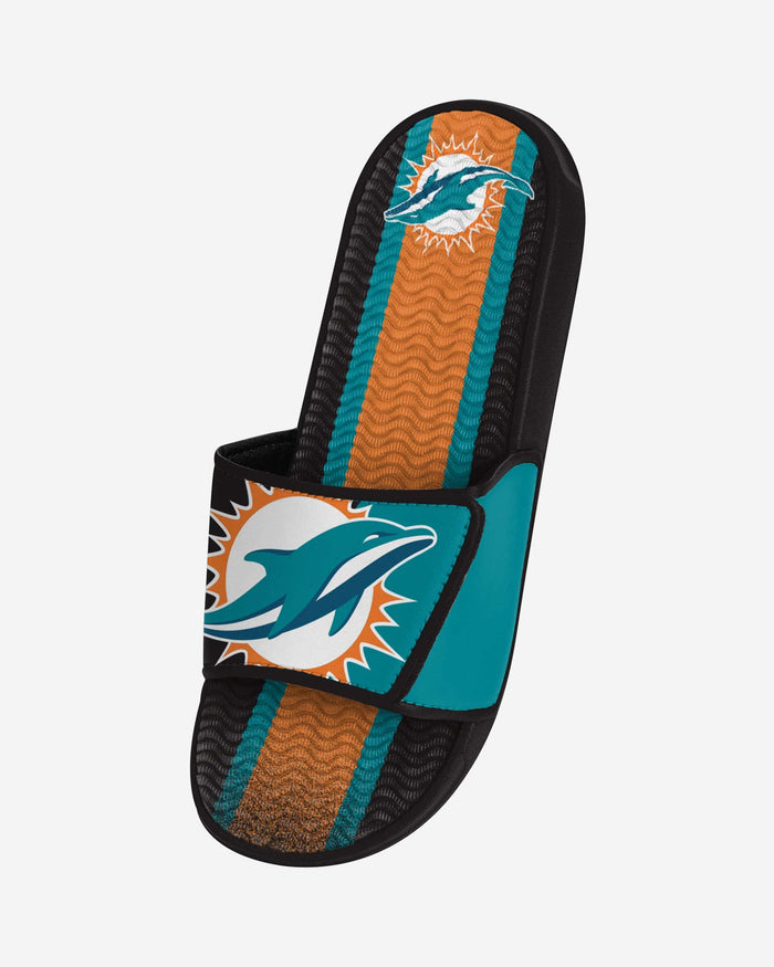 Miami Dolphins Team Stripe Gel Slide FOCO - FOCO.com