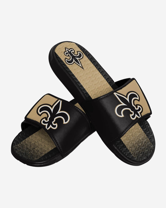 New Orleans Saints Team Stripe Gel Slide FOCO - FOCO.com