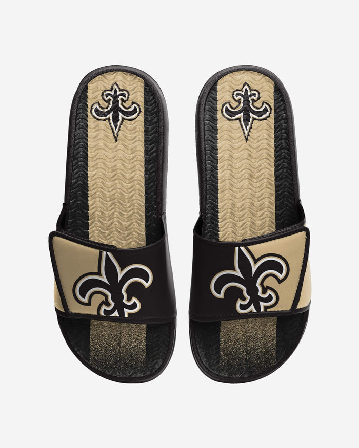 New Orleans Saints Team Stripe Gel Slide FOCO S - FOCO.com