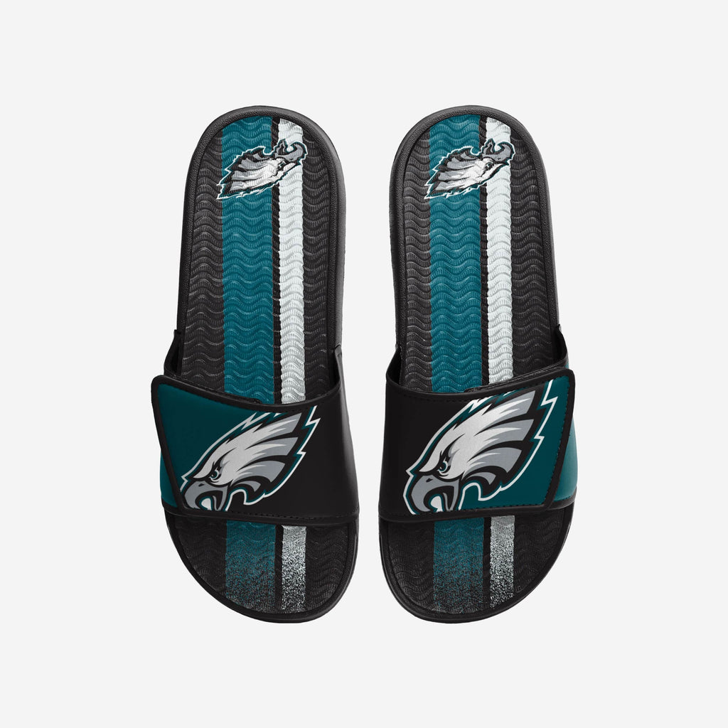 Philadelphia Eagles Team Stripe Gel Slide FOCO S - FOCO.com