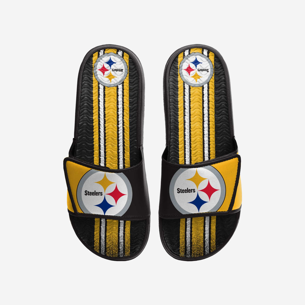 Pittsburgh Steelers Team Stripe Gel Slide FOCO S - FOCO.com