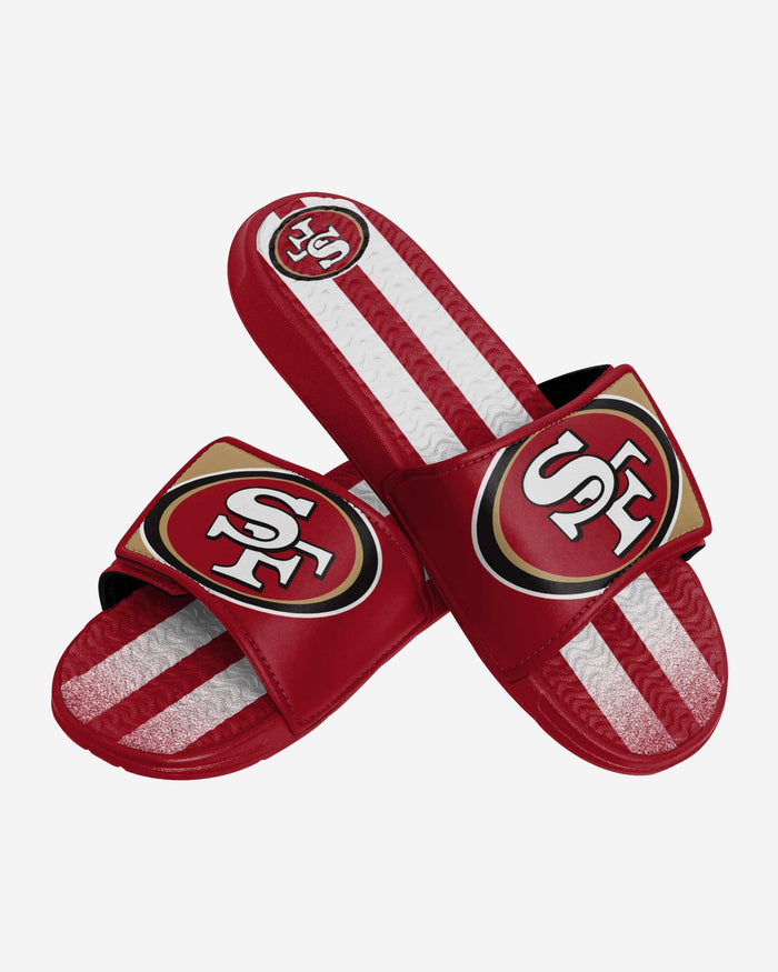 San Francisco 49ers Team Stripe Gel Slide FOCO - FOCO.com