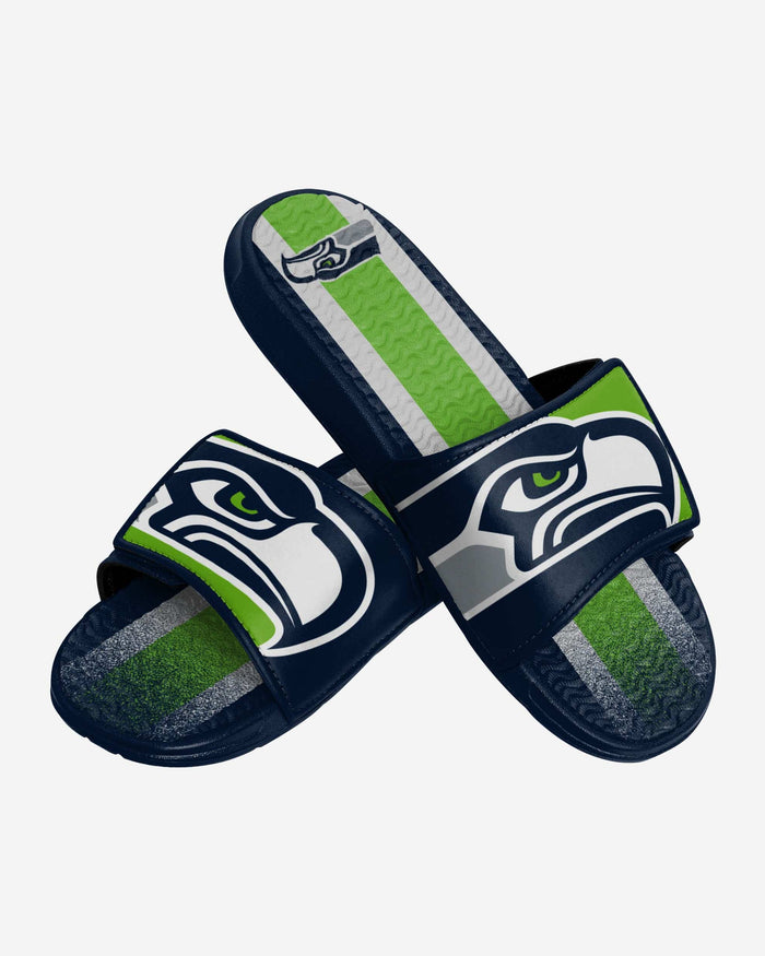 Seattle Seahawks Team Stripe Gel Slide FOCO - FOCO.com