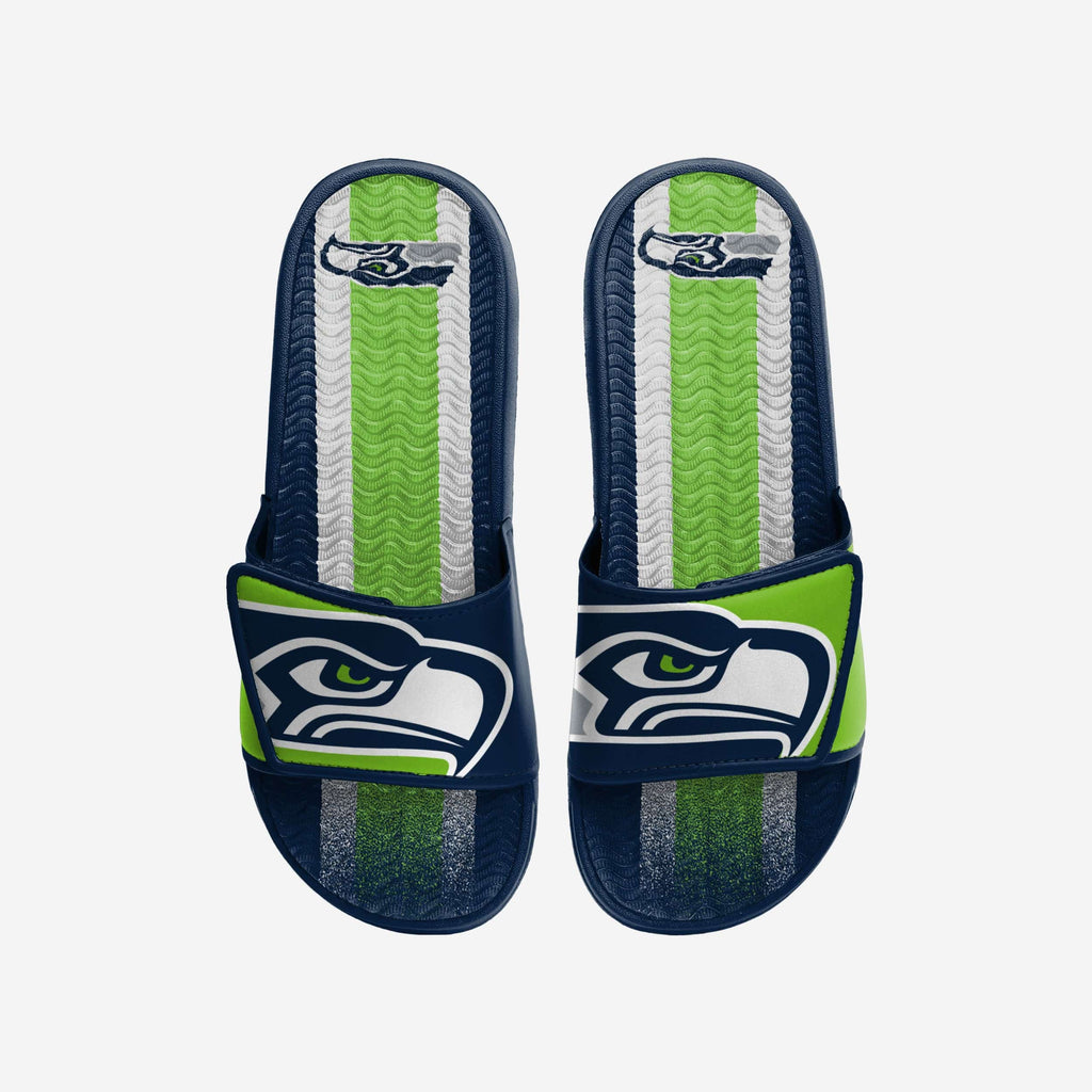 Seattle Seahawks Team Stripe Gel Slide FOCO S - FOCO.com