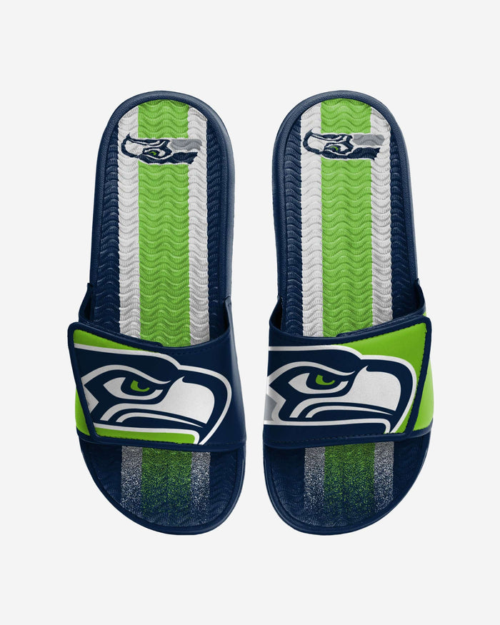 Seattle Seahawks Team Stripe Gel Slide FOCO S - FOCO.com