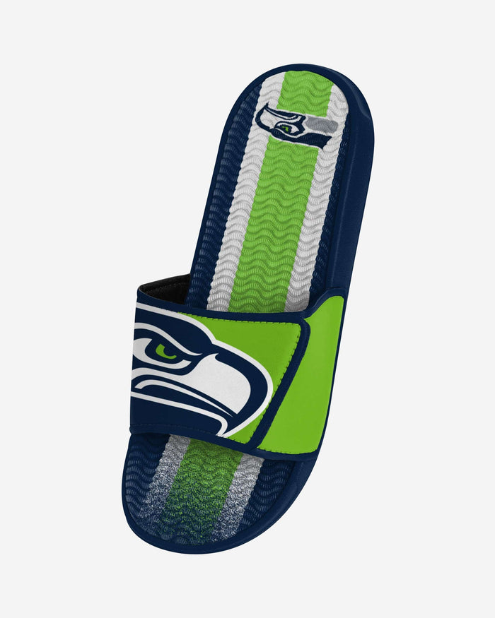 Seattle Seahawks Team Stripe Gel Slide FOCO - FOCO.com