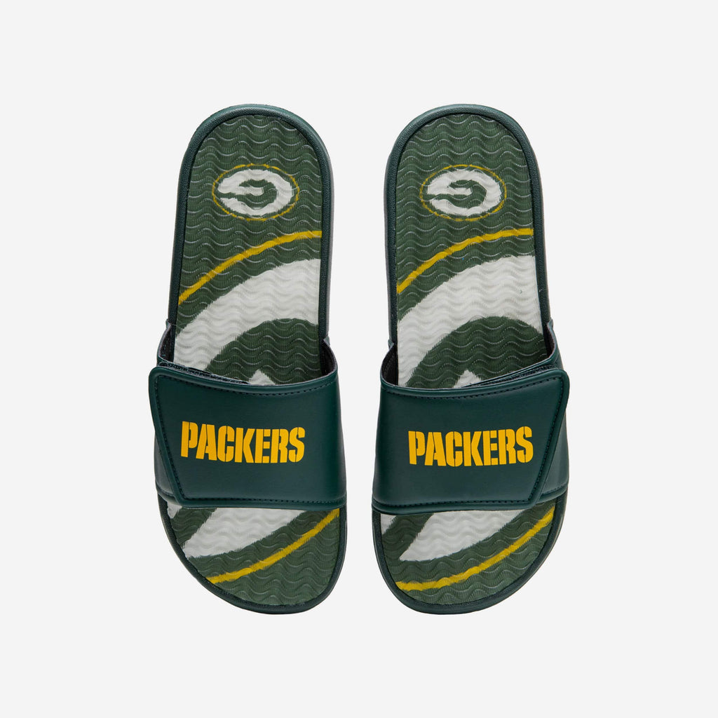Green Bay Packers Wordmark Gel Slide FOCO S - FOCO.com
