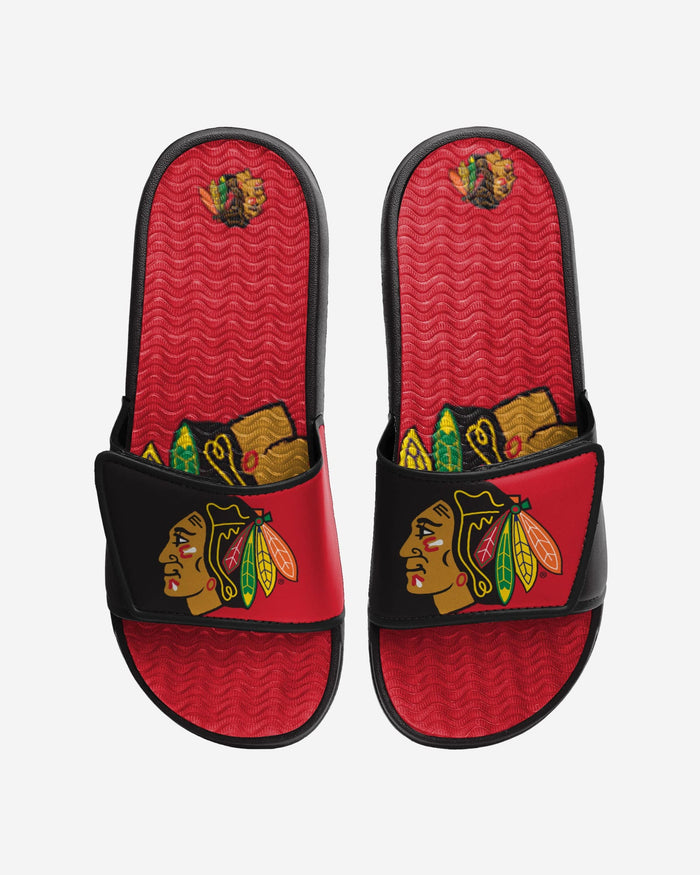 Chicago Blackhawks Colorblock Big Logo Gel Slide FOCO - FOCO.com