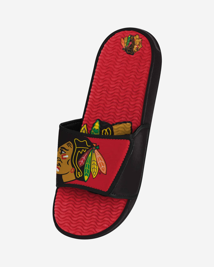 Chicago Blackhawks Colorblock Big Logo Gel Slide FOCO - FOCO.com