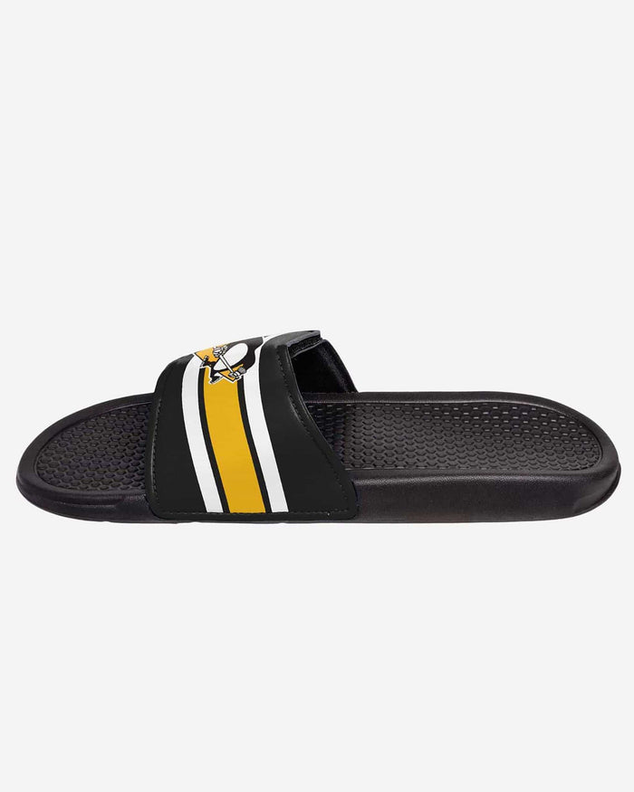 Pittsburgh Penguins Stripe Legacy Sport Slide FOCO - FOCO.com