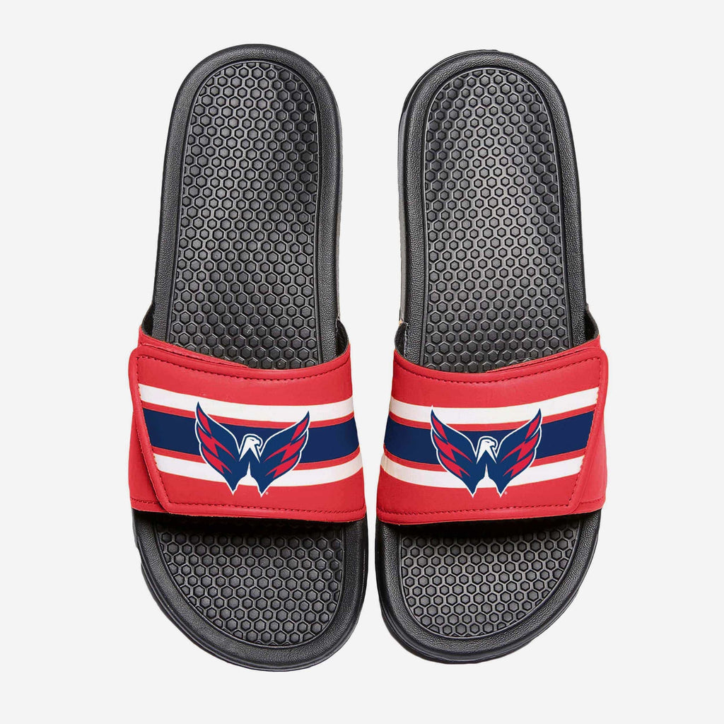 Washington Capitals Stripe Legacy Sport Slide FOCO S - FOCO.com