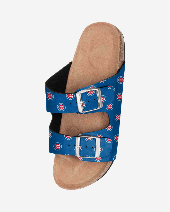 Chicago Cubs Womens Team Logo Double Buckle Sandal FOCO - FOCO.com