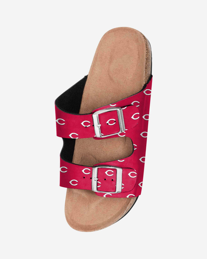 Cincinnati Reds Womens Team Logo Double Buckle Sandal FOCO - FOCO.com