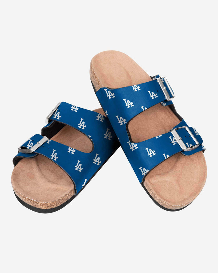 Los Angeles Dodgers Womens Team Logo Double Buckle Sandal FOCO - FOCO.com