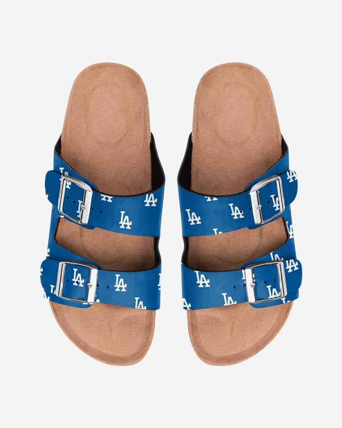 Los Angeles Dodgers Womens Team Logo Double Buckle Sandal FOCO S - FOCO.com