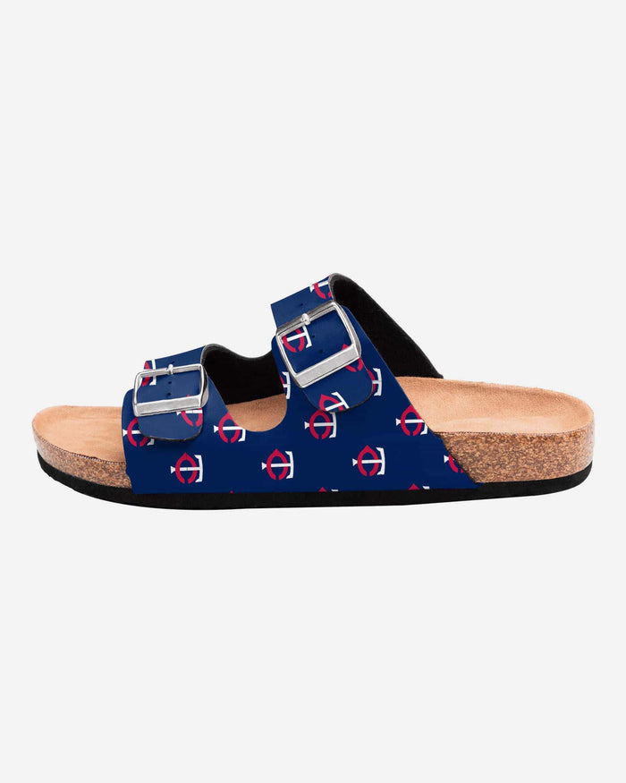 Minnesota Twins Womens Team Logo Double Buckle Sandal FOCO - FOCO.com