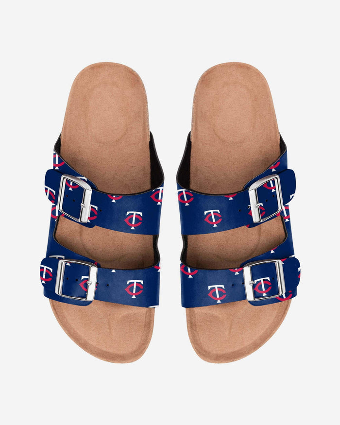 Minnesota Twins Womens Team Logo Double Buckle Sandal FOCO S - FOCO.com