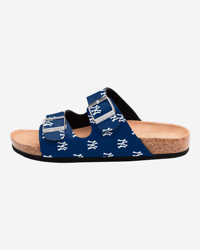 New York Yankees Womens Team Logo Double Buckle Sandal FOCO - FOCO.com