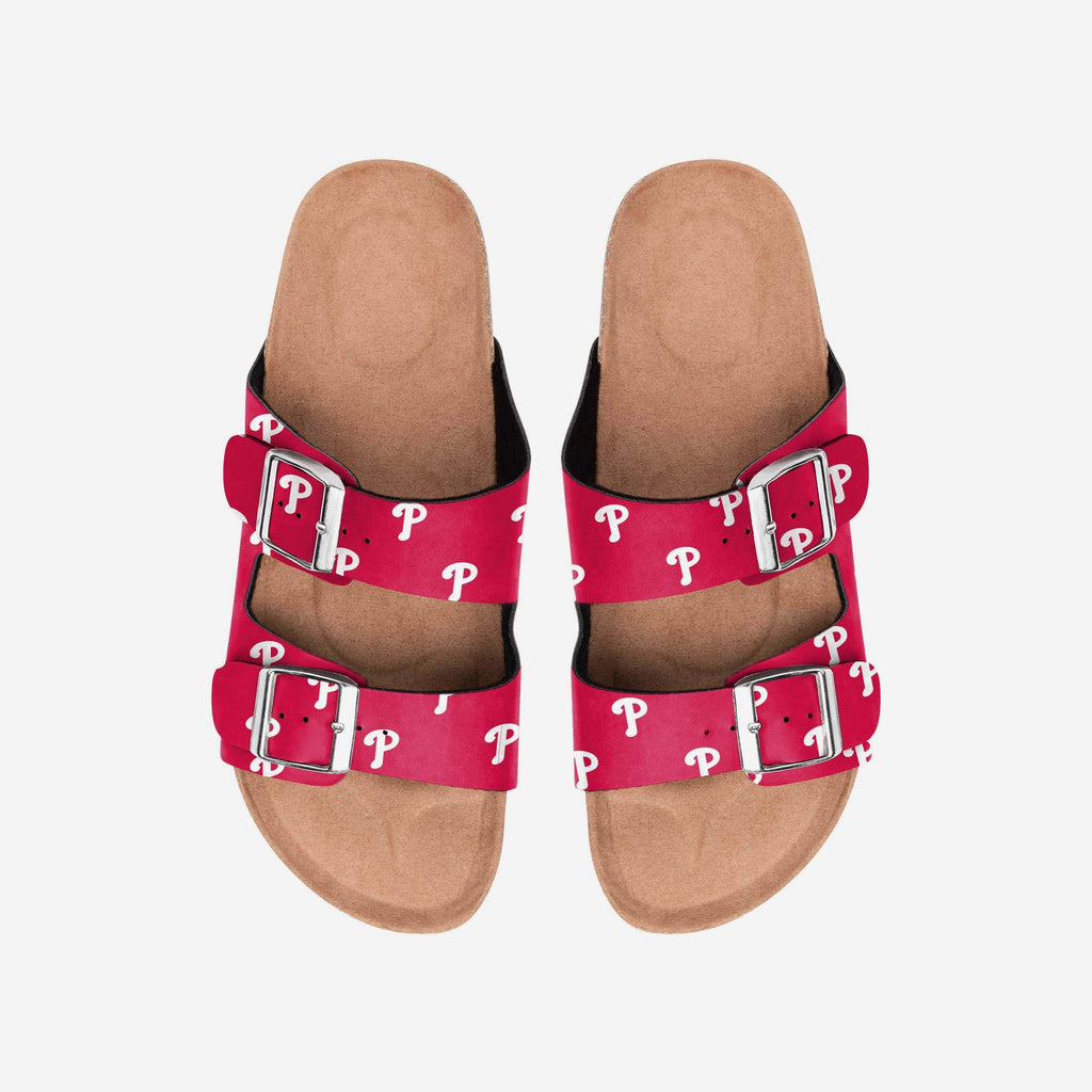 Philadelphia Phillies Womens Team Logo Double Buckle Sandal FOCO S - FOCO.com