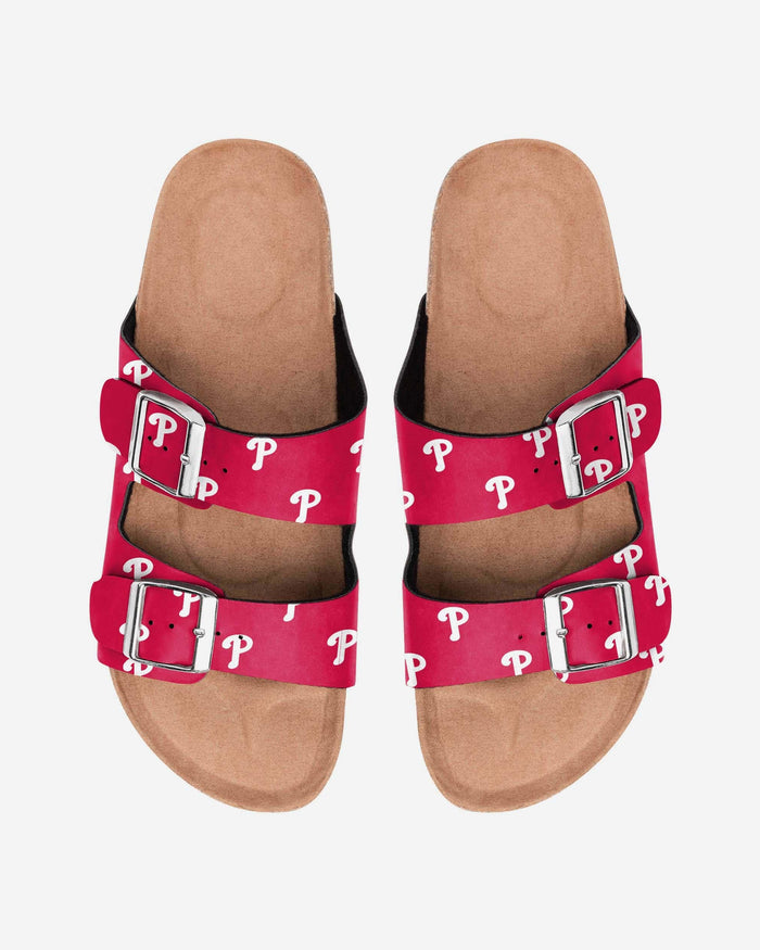 Philadelphia Phillies Womens Team Logo Double Buckle Sandal FOCO S - FOCO.com