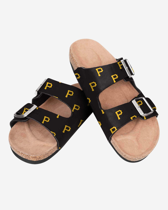 Pittsburgh Pirates Womens Team Logo Double Buckle Sandal FOCO - FOCO.com