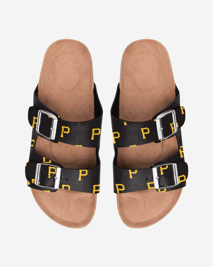 Pittsburgh Pirates Womens Team Logo Double Buckle Sandal FOCO S - FOCO.com