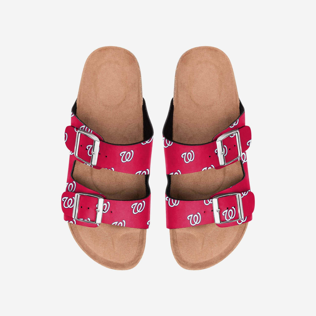 Washington Nationals Womens Team Logo Double Buckle Sandal FOCO S - FOCO.com