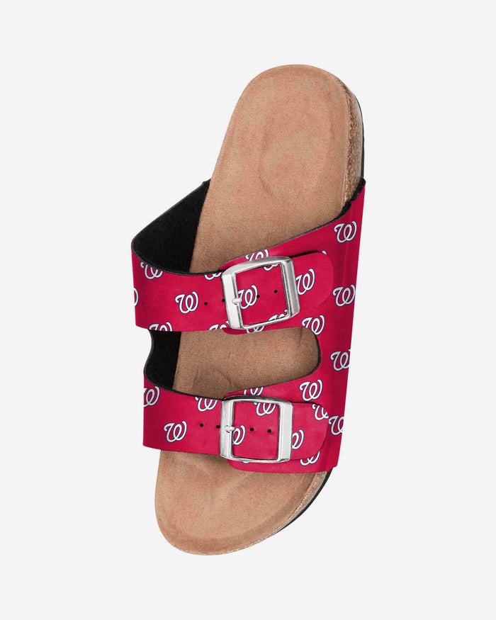 Washington Nationals Womens Team Logo Double Buckle Sandal FOCO - FOCO.com