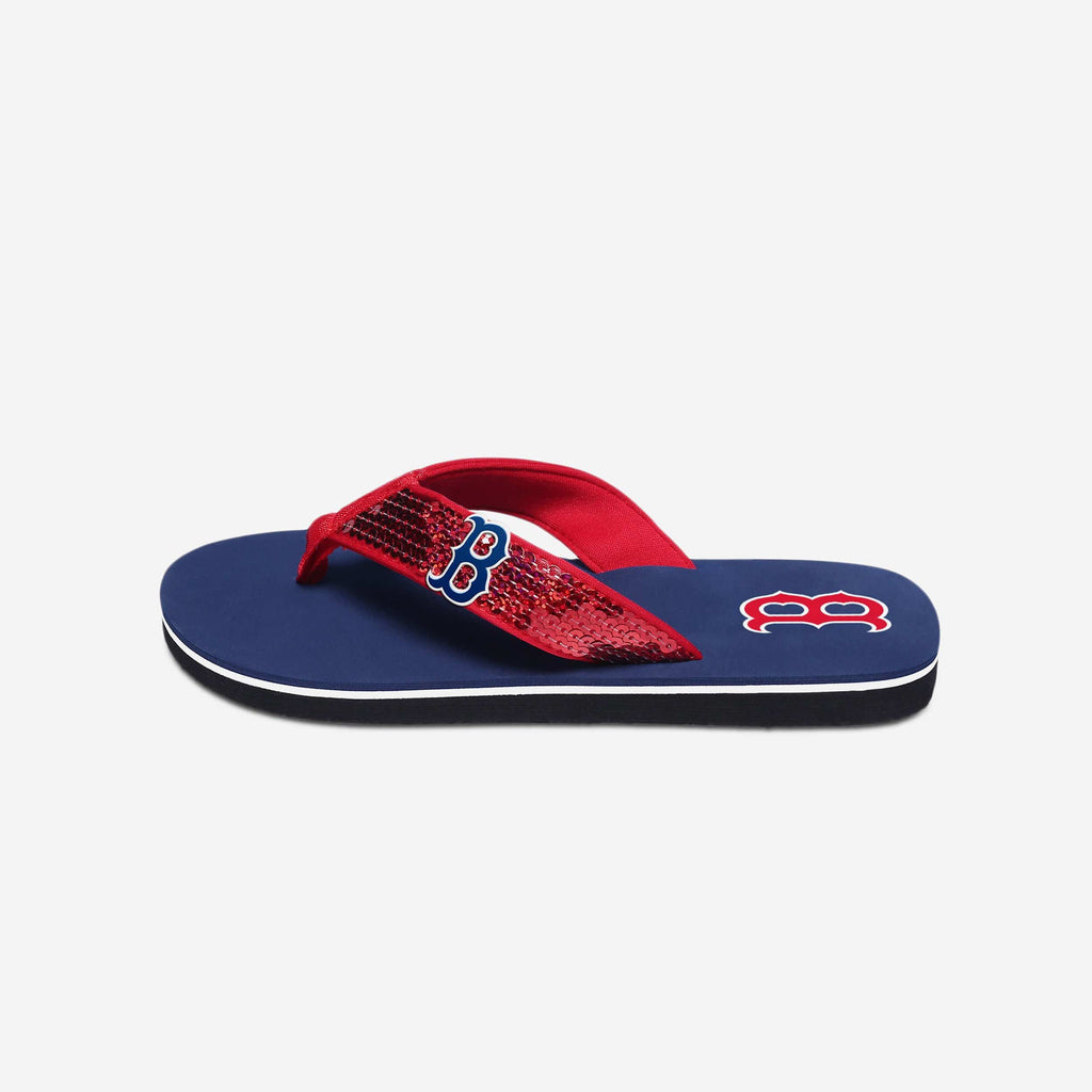 Boston Red Sox Womens Sequin Flip Flop FOCO - FOCO.com