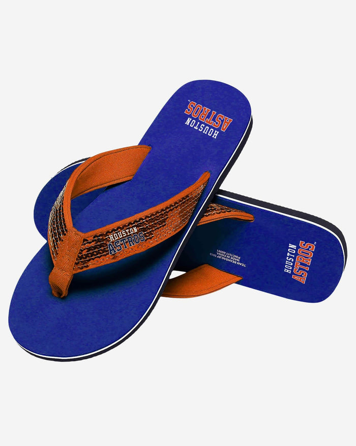 Houston Astros Womens Sequin Flip Flop FOCO - FOCO.com