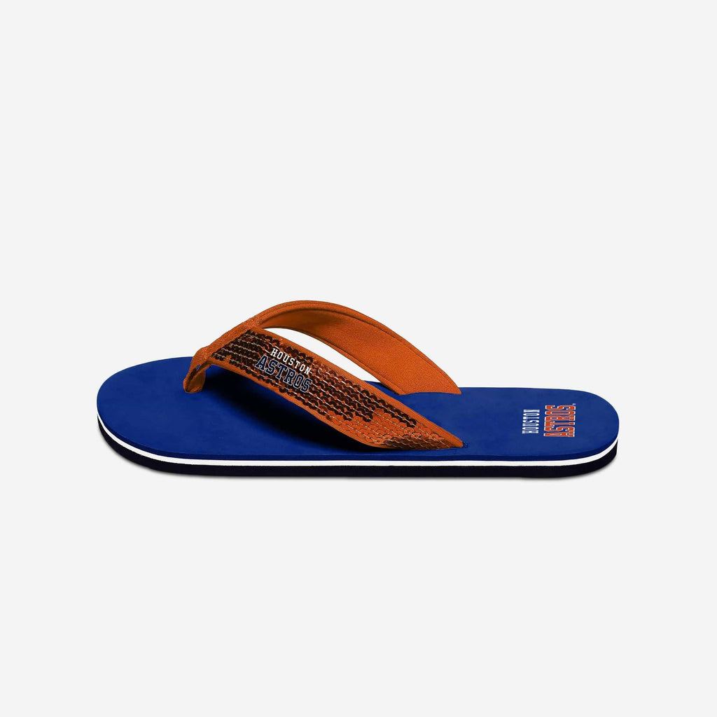 Houston Astros Womens Sequin Flip Flop FOCO - FOCO.com