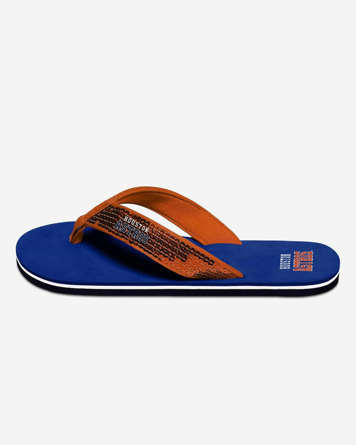 Houston Astros Womens Sequin Flip Flop FOCO - FOCO.com