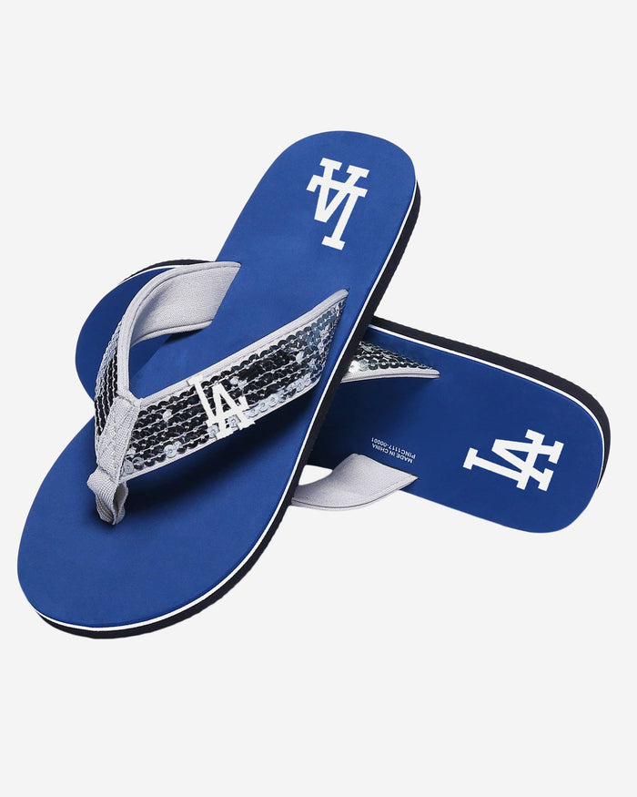 Los Angeles Dodgers Womens Sequin Flip Flop FOCO - FOCO.com