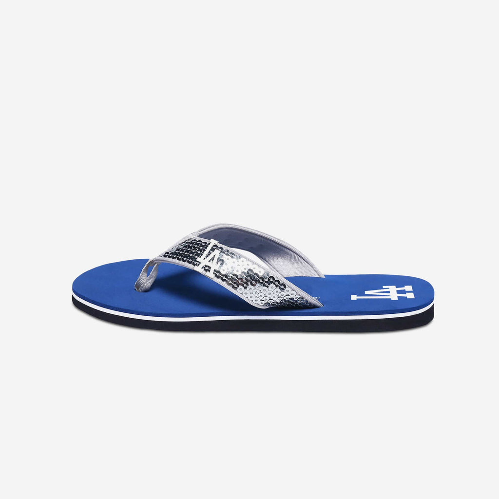 Los Angeles Dodgers Womens Sequin Flip Flop FOCO - FOCO.com