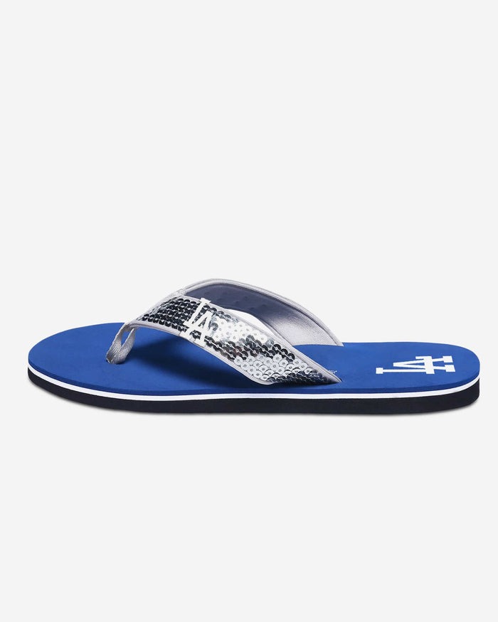 Los Angeles Dodgers Womens Sequin Flip Flop FOCO - FOCO.com