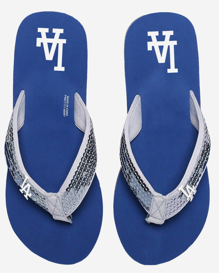 Los Angeles Dodgers Womens Sequin Flip Flop FOCO - FOCO.com