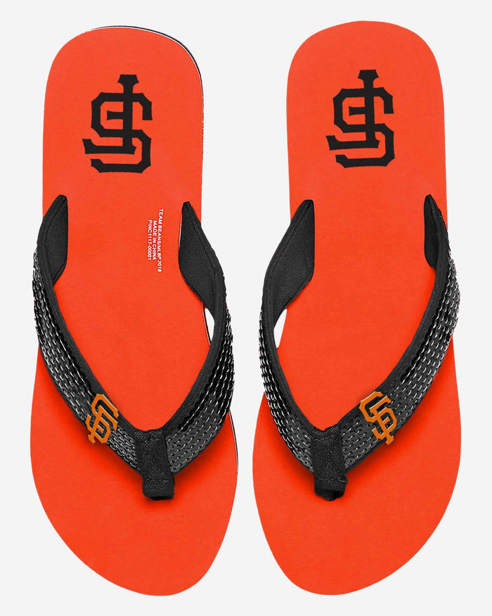 San Francisco Giants Womens Sequin Flip Flop FOCO - FOCO.com