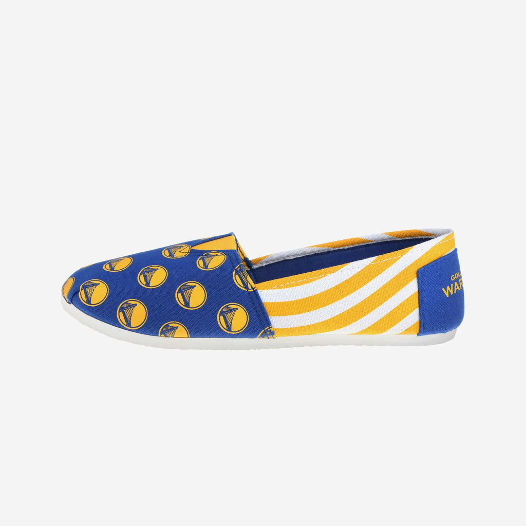 Golden State Warriors Womens Stripe Canvas Shoe FOCO - FOCO.com