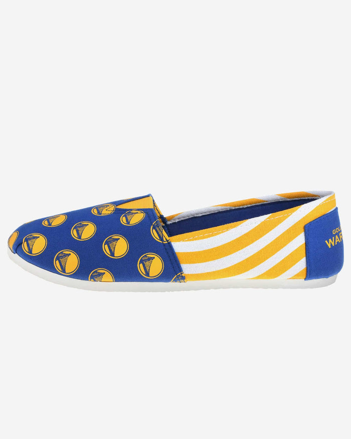 Golden State Warriors Womens Stripe Canvas Shoe FOCO - FOCO.com