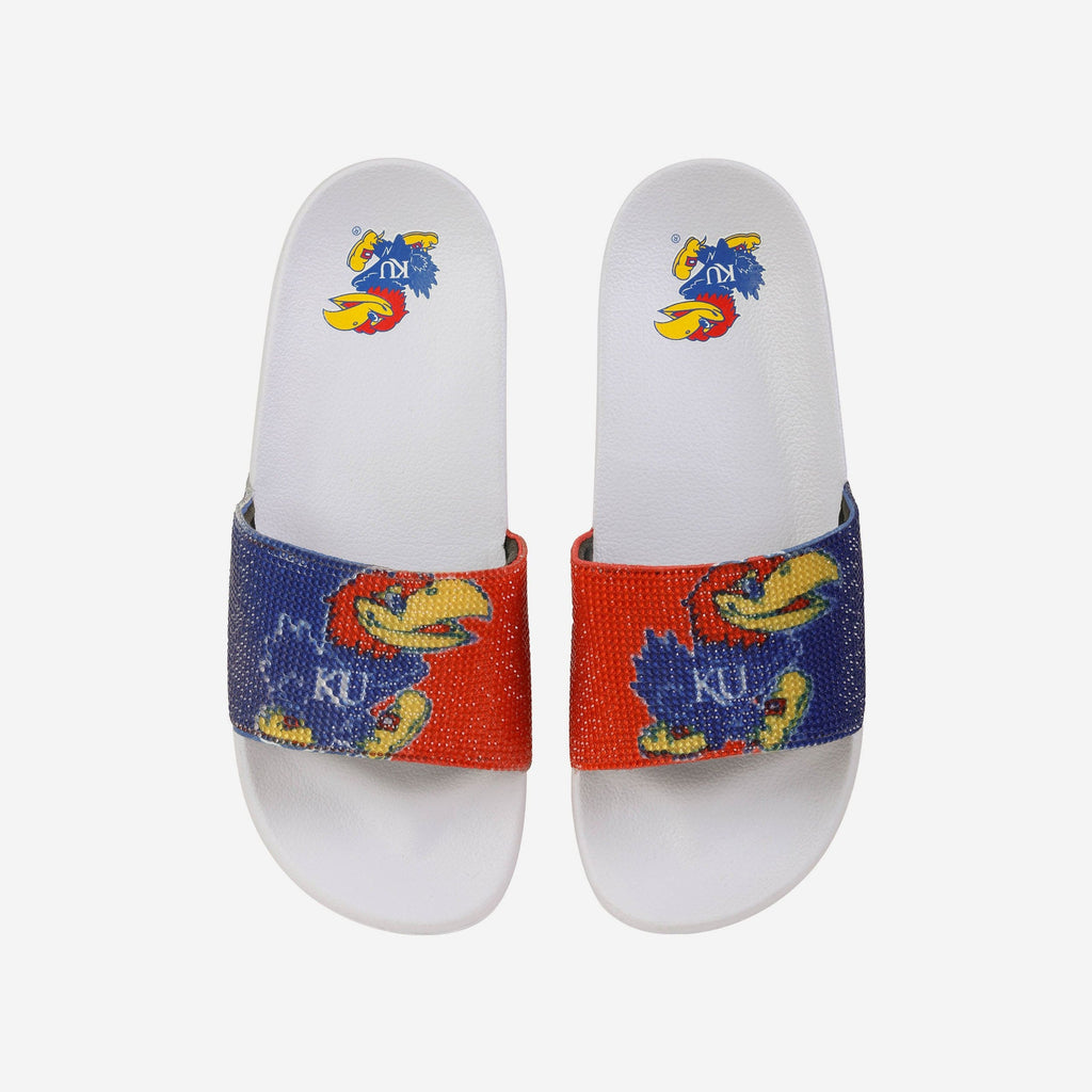 Kansas Jayhawks Womens Big Logo Shimmer Slide FOCO S - FOCO.com