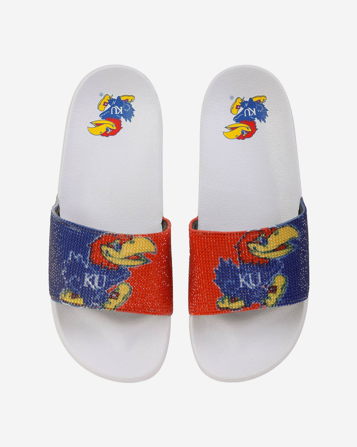 Kansas Jayhawks Womens Big Logo Shimmer Slide FOCO S - FOCO.com