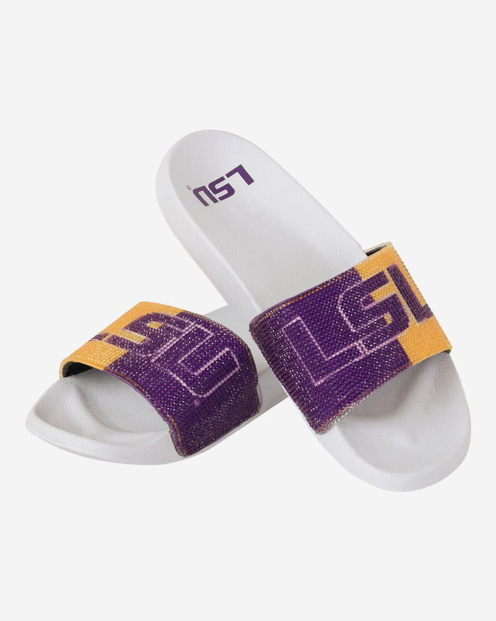 LSU Tigers Womens Big Logo Shimmer Slide FOCO - FOCO.com