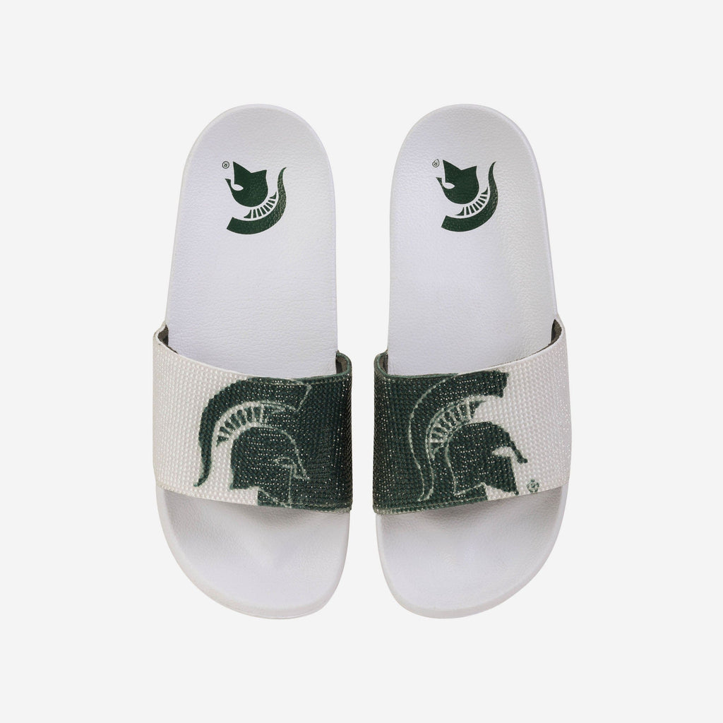 Michigan State Spartans Womens Big Logo Shimmer Slide FOCO S - FOCO.com