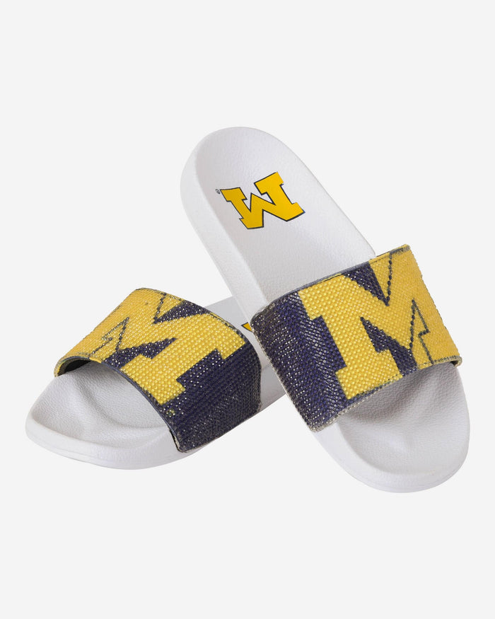 Michigan Wolverines Womens Big Logo Shimmer Slide FOCO - FOCO.com