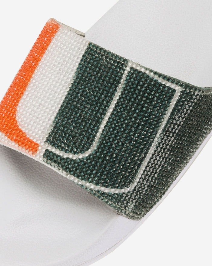 Miami Hurricanes Womens Big Logo Shimmer Slide FOCO - FOCO.com