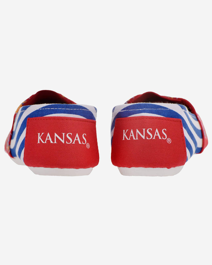 Kansas Jayhawks Womens Stripe Canvas Shoe FOCO - FOCO.com