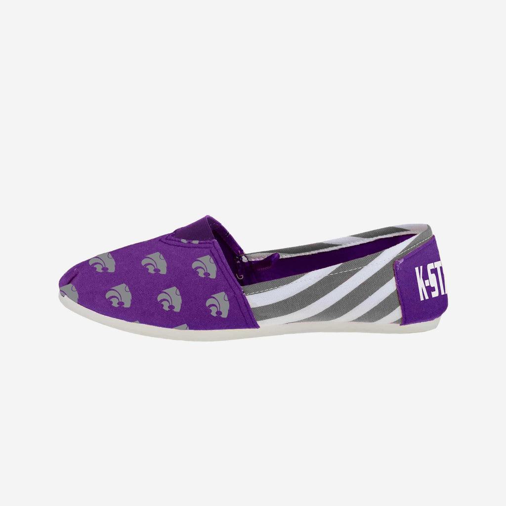 Kansas State Wildcats Womens Stripe Canvas Shoe FOCO - FOCO.com