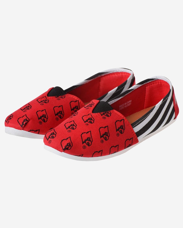 Louisville Cardinals Womens Stripe Canvas Shoe FOCO - FOCO.com