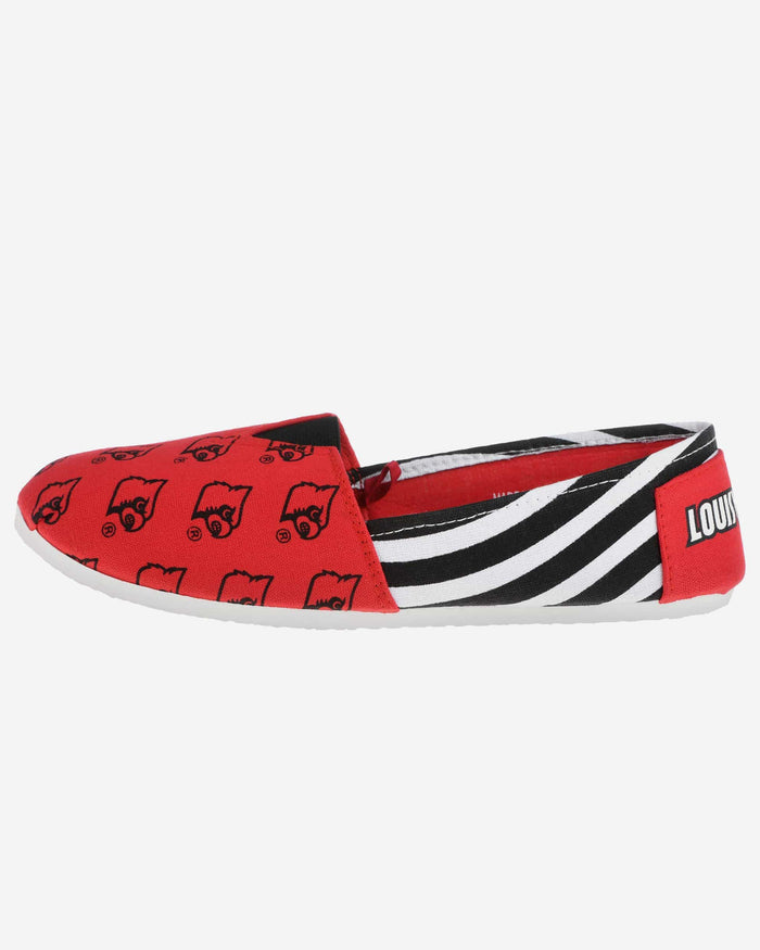 Louisville Cardinals Womens Stripe Canvas Shoe FOCO - FOCO.com